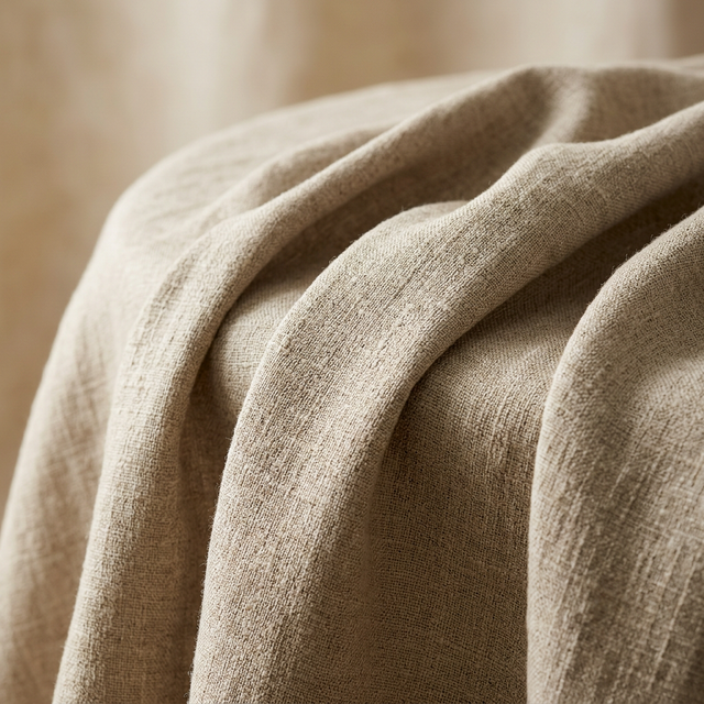 Premium linen fabric in manufacturing facility